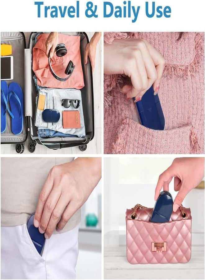 Kyraton Portable Pill Box Tablets Cutter - 2-in-1 Pill storage Organizer and pill cutter for Small & Large Tablets - Compact Pill Storage for Daily Use, Travel, Pocket or Purse (Blue) - Image 4